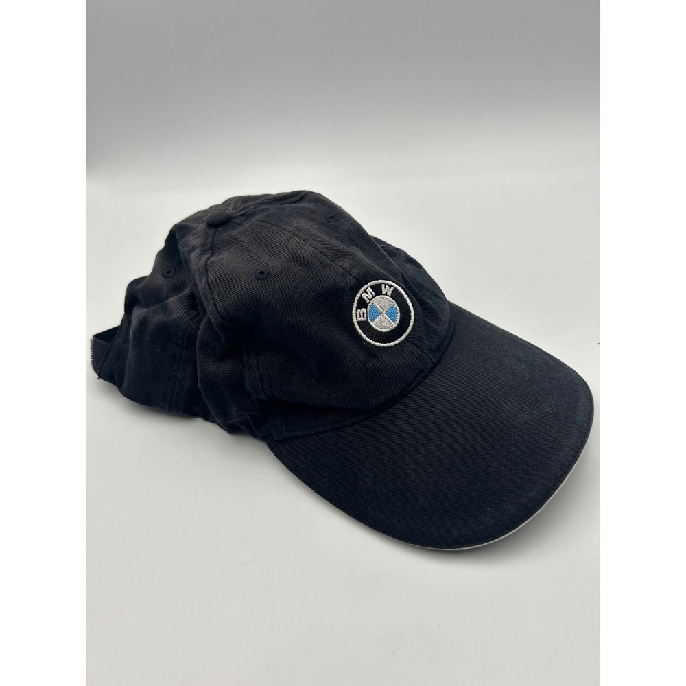 BMW Motorsports Logo Hat Black Adjustable Hook Loop Strap Dad Cap Mens Womens